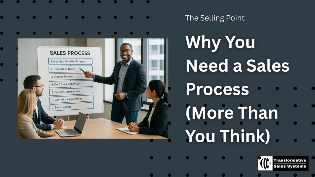 Sales manager leading a team strategy session in a modern office with a whiteboard showing sales process steps; symbolizes structure and clarity in sales.