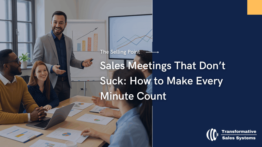 Sales manager leading an engaged, energized sales meetings with charts and collaboration in progress