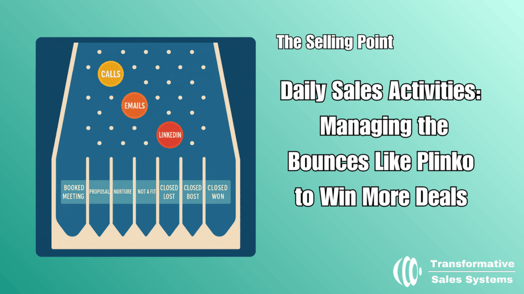 Daily sales activities visualized as Plinko outcomes in the sales pipeline.