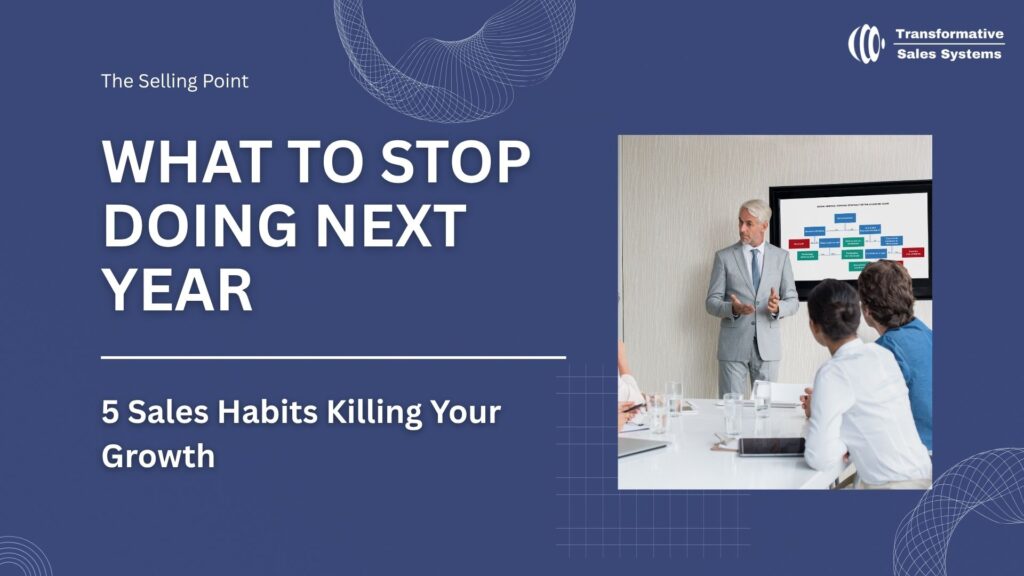 Fractional sales manager coaching a small B2B sales team to eliminate bad sales habits and improve growth results before the new year.