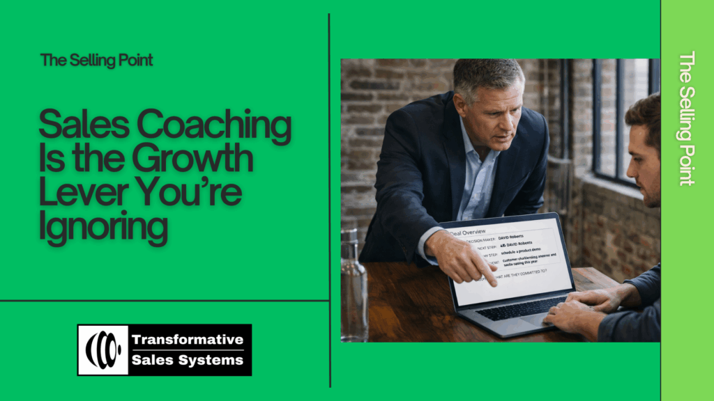 CEO sales coaching a salesperson through a live deal review to improve sales performance in an industrial office.