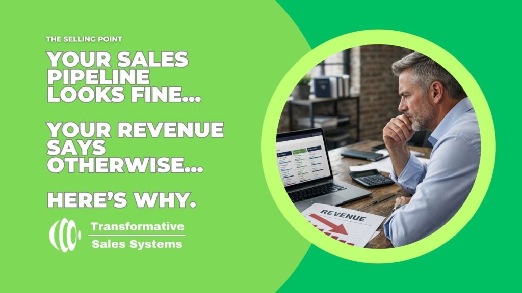 CEO reviewing a sales pipeline that looks full while revenue results show missed targets