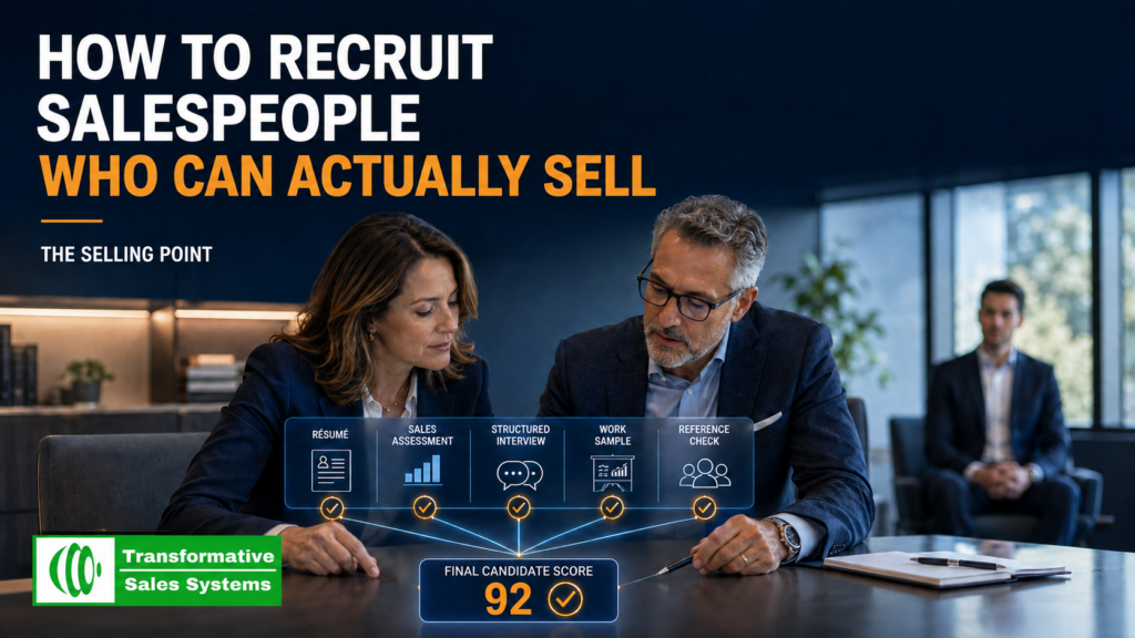 How to recruit salespeople using evidence based scorecards to make sales hiring decisions.